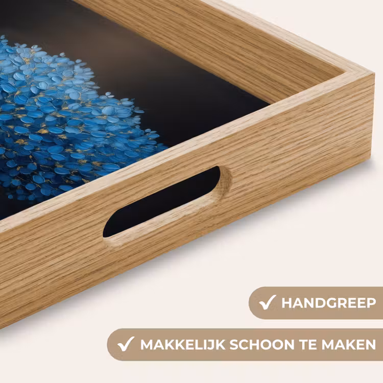 Dienblad - Boom - Blauw - Bladeren - Penseelstreken — 5