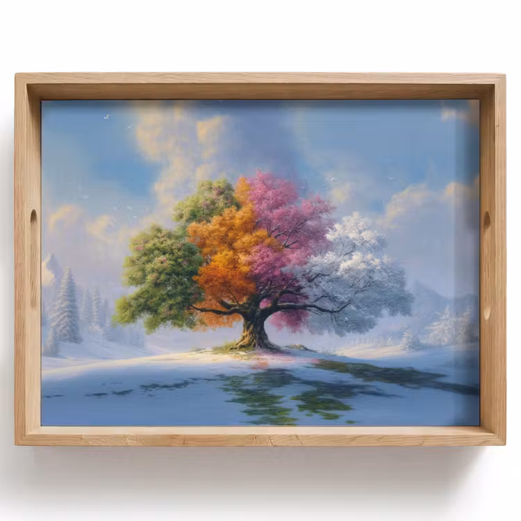 Dienblad - Boom - Seizoenen - Winter - Landschap — 1