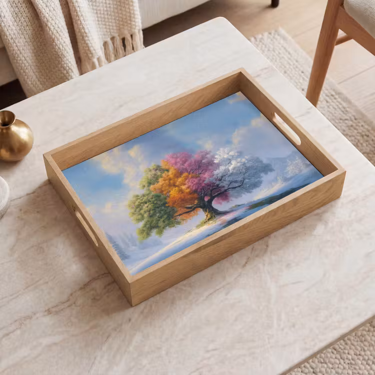 Dienblad - Boom - Seizoenen - Winter - Landschap — 2