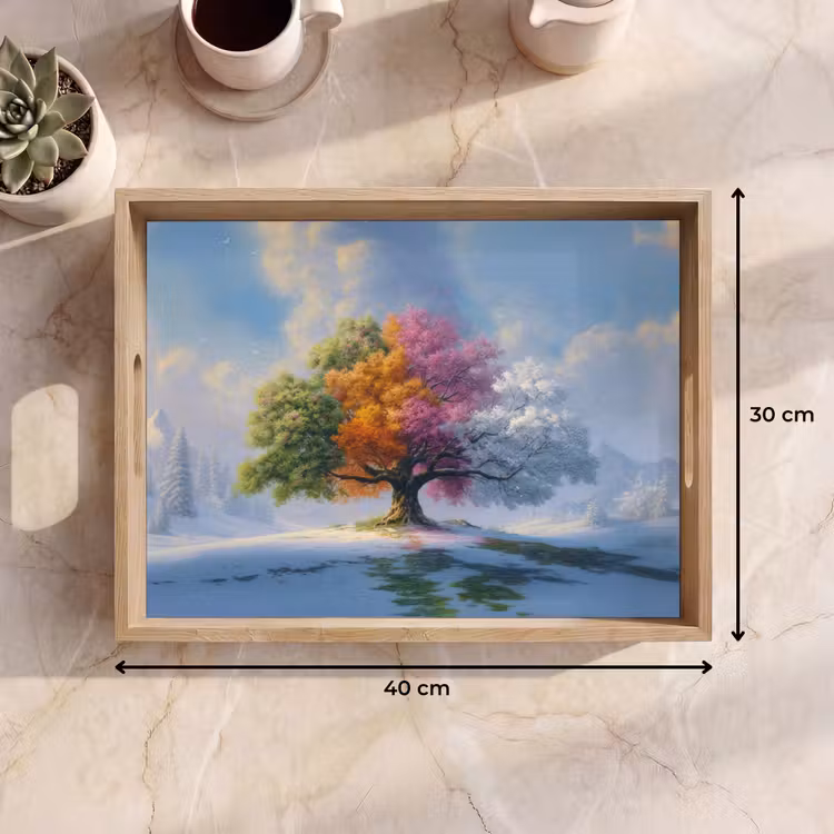 Dienblad - Boom - Seizoenen - Winter - Landschap — 9