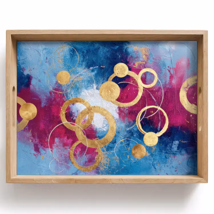 Dienblad - Cirkels - Goud - Abstract — 1