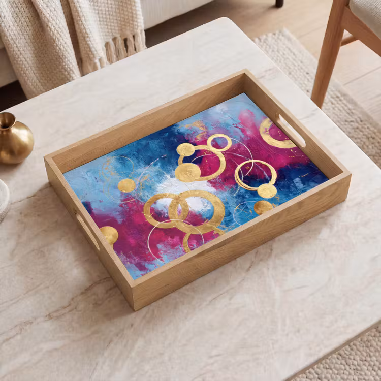Dienblad - Cirkels - Goud - Abstract — 2