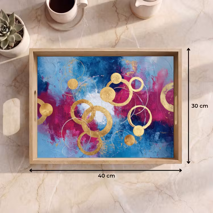 Dienblad - Cirkels - Goud - Abstract — 9