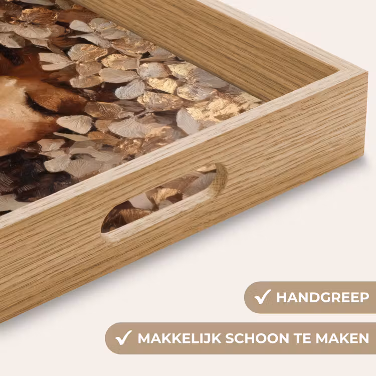 Dienblad - Gezicht - Vrouwe - Bladeren - Penseelstreken — 5