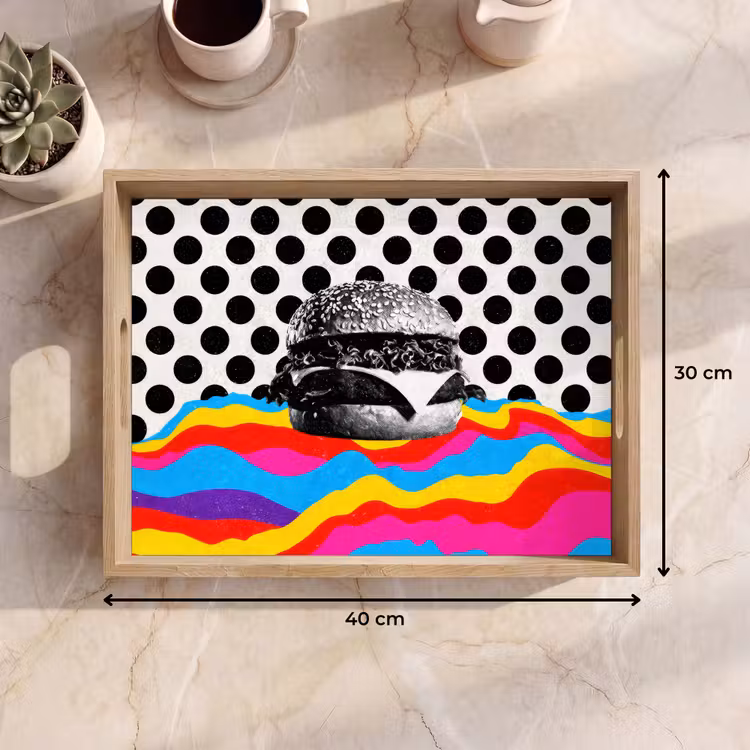 Dienblad - Hamburger - Stippen - Golven - Kleuren — 9