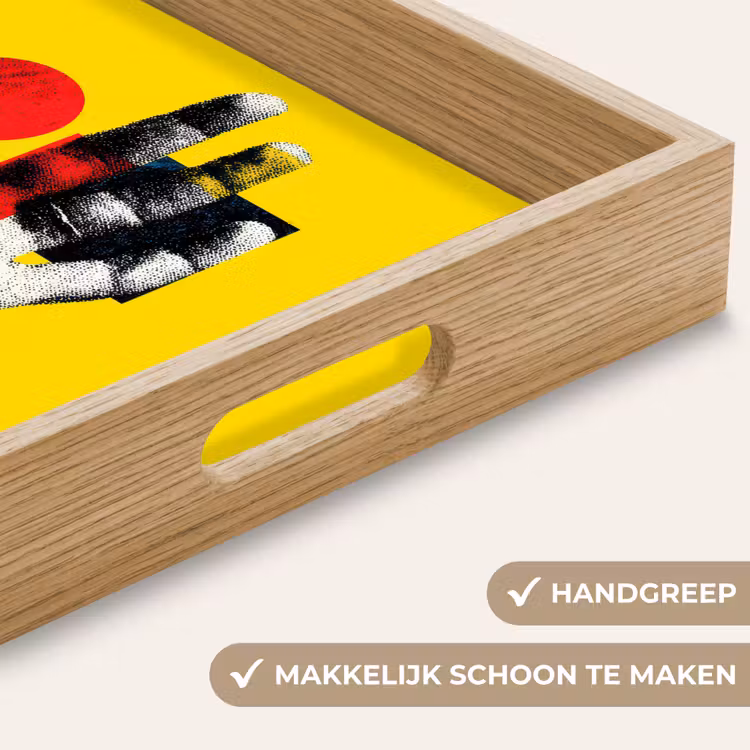 Dienblad - Hand - Rode cirkel - Geel — 5