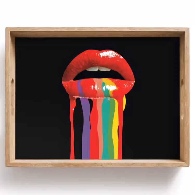 Dienblad - Lippen - Kleuren - Zwart — 1
