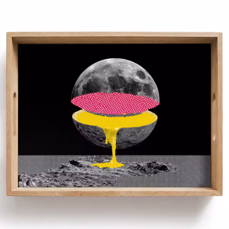 Dienblad - Maan - Geel - Roze - Zwart — 1