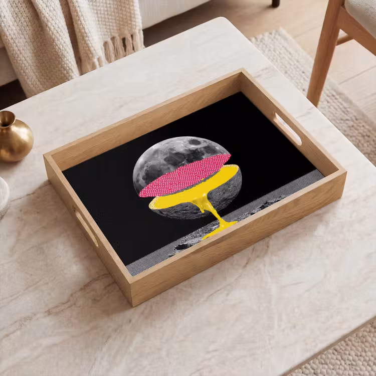Dienblad - Maan - Geel - Roze - Zwart — 2