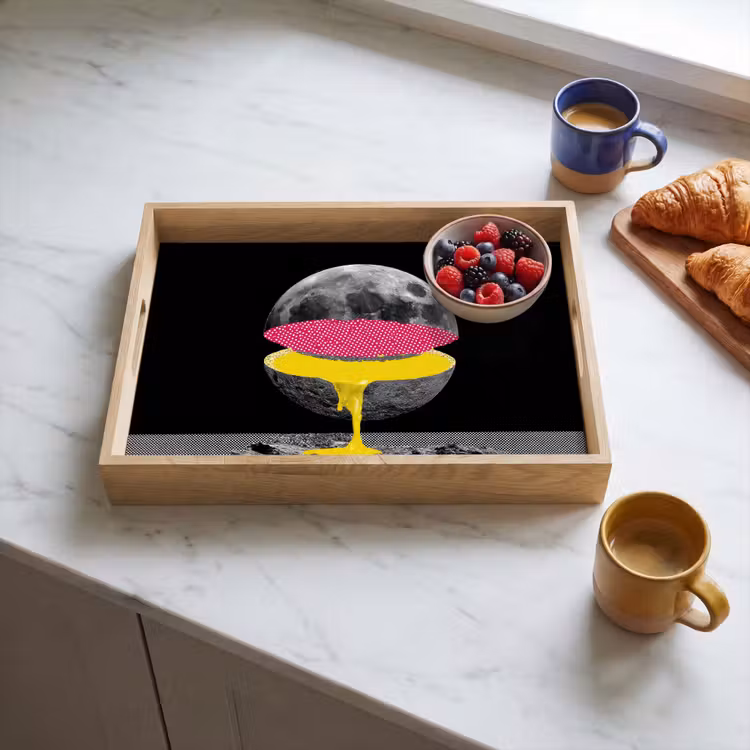 Dienblad - Maan - Geel - Roze - Zwart — 4
