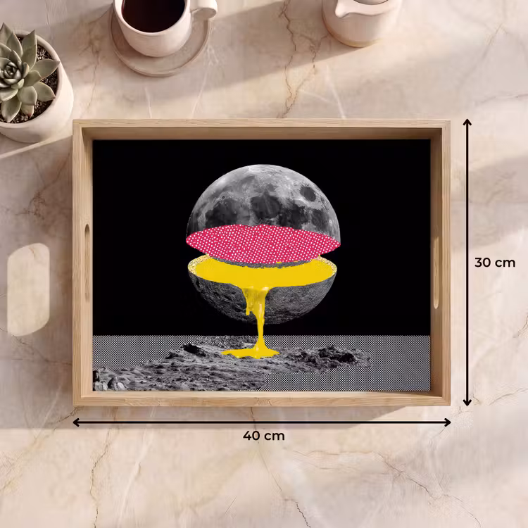 Dienblad - Maan - Geel - Roze - Zwart — 9