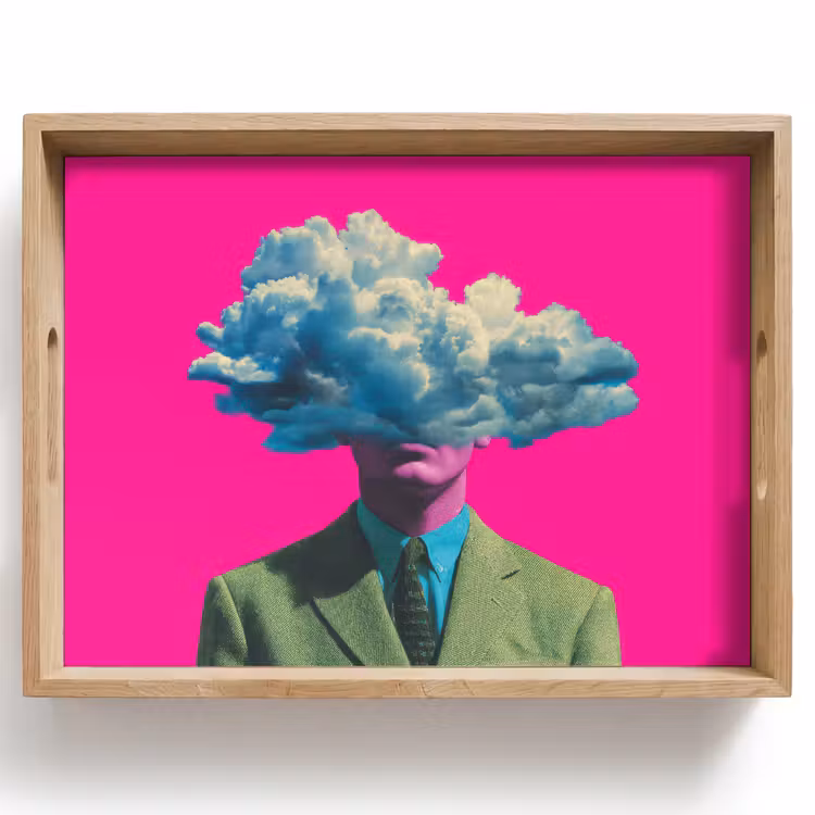 Dienblad - Man - Pak - Wolk - Roze — 1