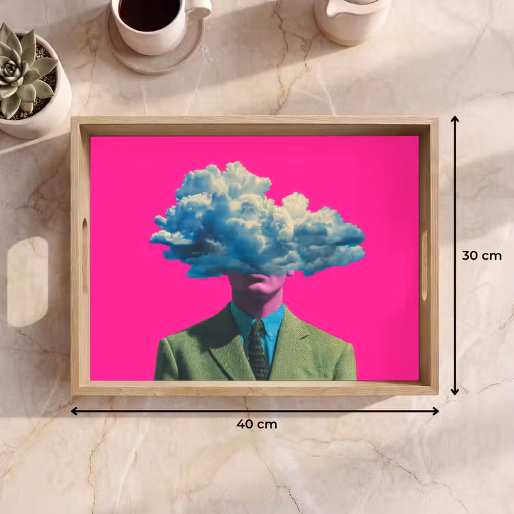 Dienblad - Man - Pak - Wolk - Roze — 9