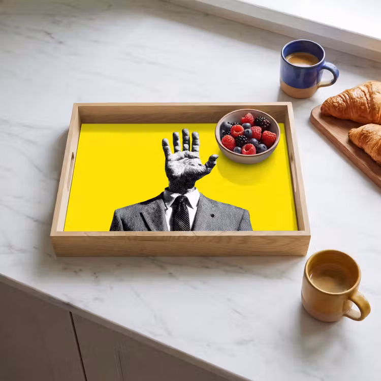 Dienblad - Pak - Hand - Geel — 4