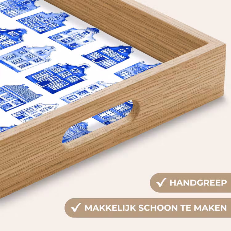Dienblad - Patroon - Huizen - Blauw — 5