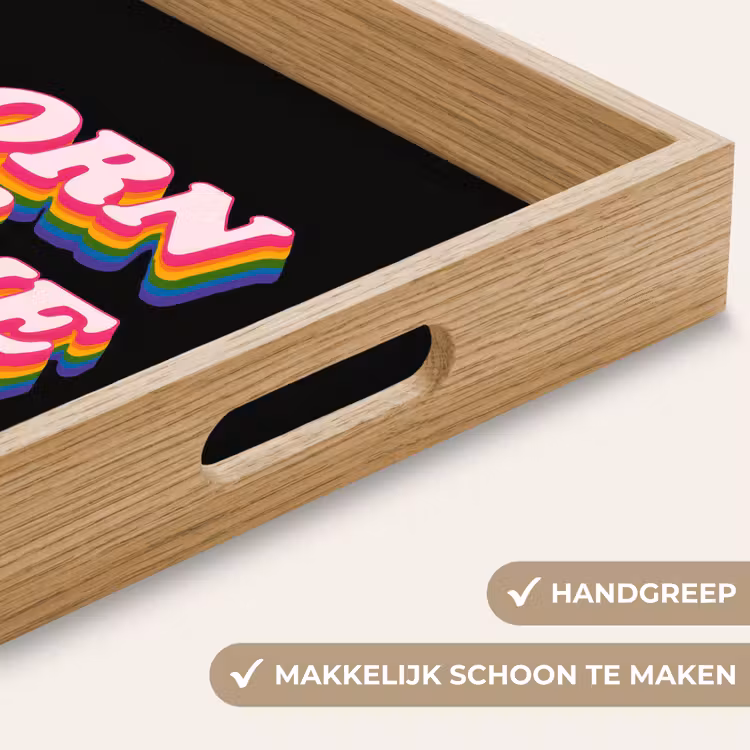 Dienblad - Quote - Regenboog - Roze - Zwart — 5