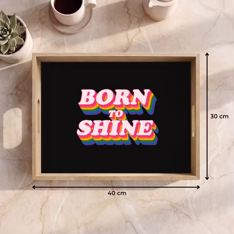 Dienblad - Quote - Regenboog - Roze - Zwart — 9