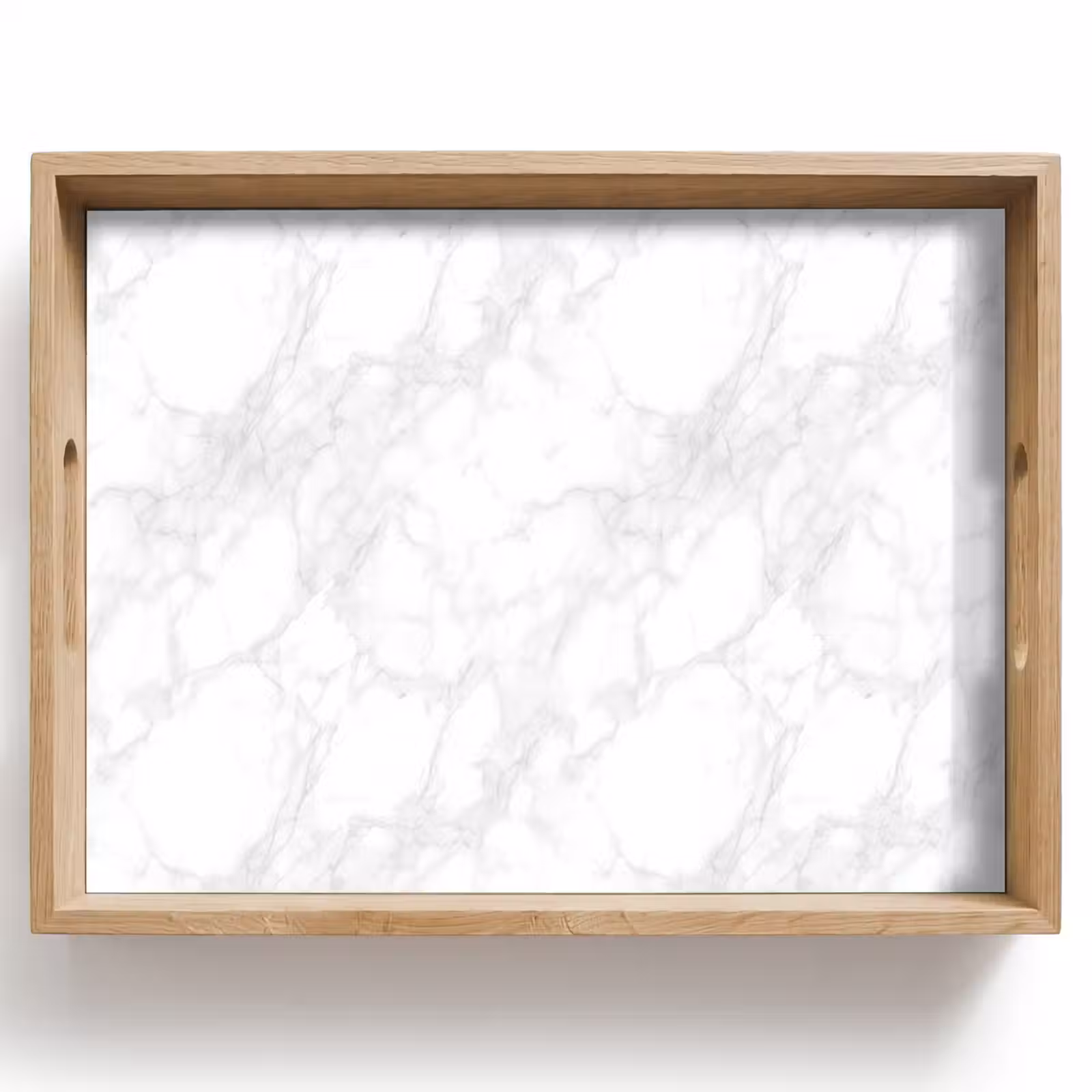 Dienblad - Minimalistisch - Wit - Grijze aders — 1