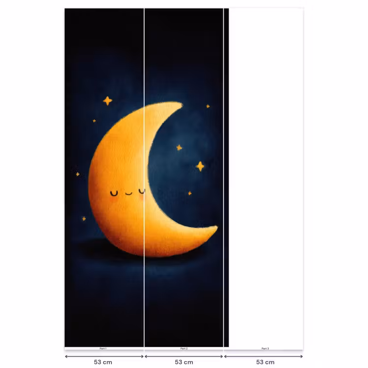 Behang - Maan - Geel - Sterren - Gezichtje — 6