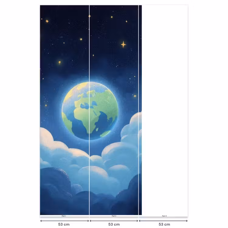 Behang - Planeet - Wolken - Sterren - Blauw — 6