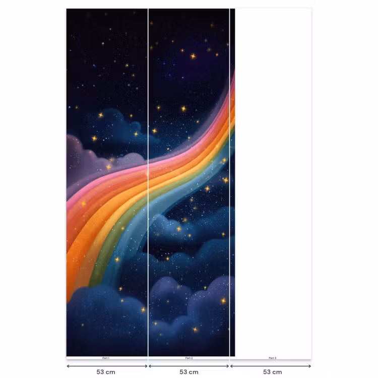 Behang - Regenboog - Sterrenhemel - Kleurrijk — 6