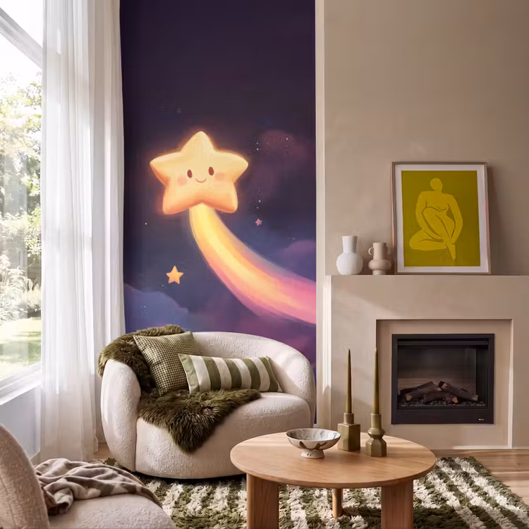Behang - Ster - Gezichtje - Lichtgevend — 1