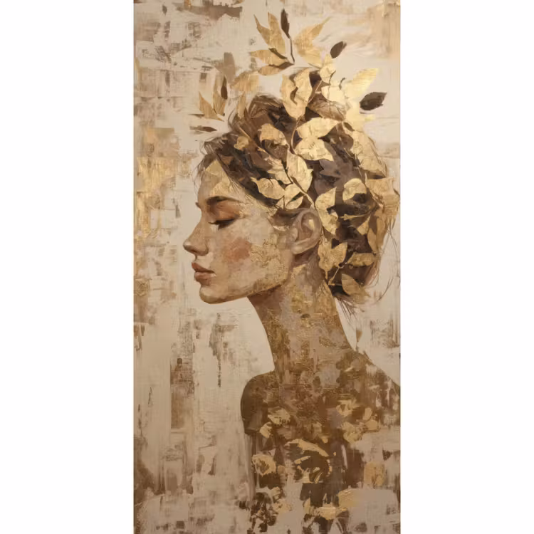 Behang - Vrouw - Goud - Abstract - Textuur — 2