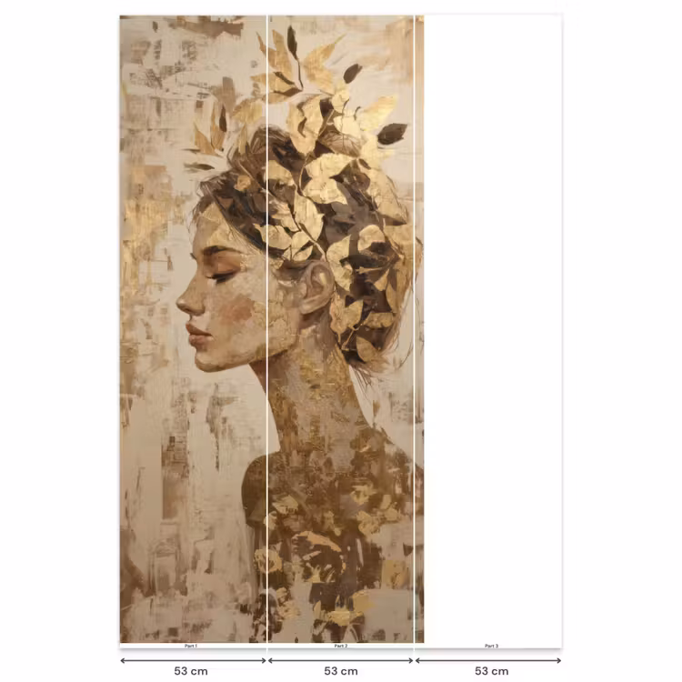 Behang - Vrouw - Goud - Abstract - Textuur — 6