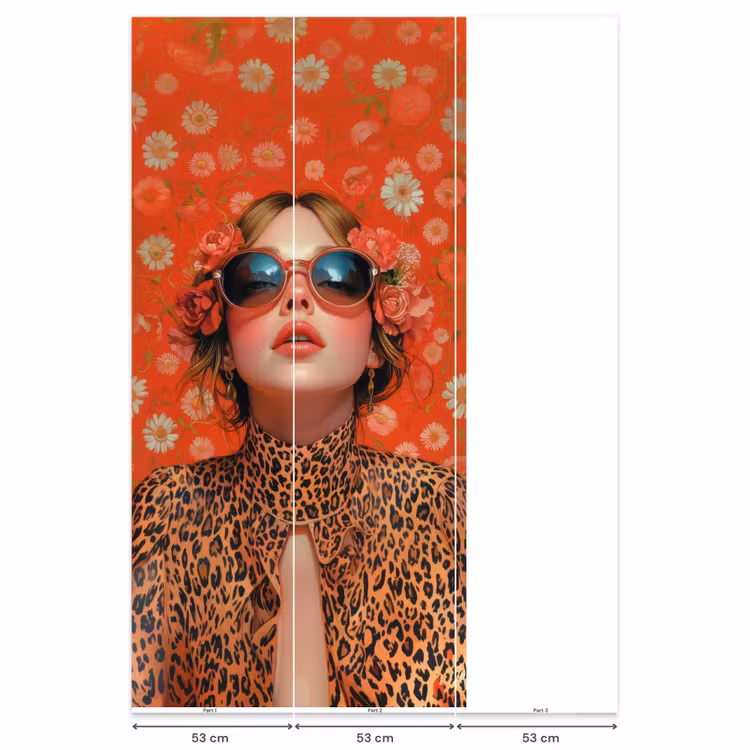 Behang - Vrouw - Kleurrijk - Dierenprint - Bloemen — 6