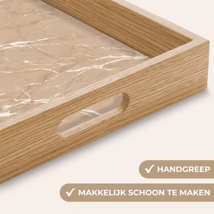 Dienblad - Beige - Marmer - Organisch - Wit — 5