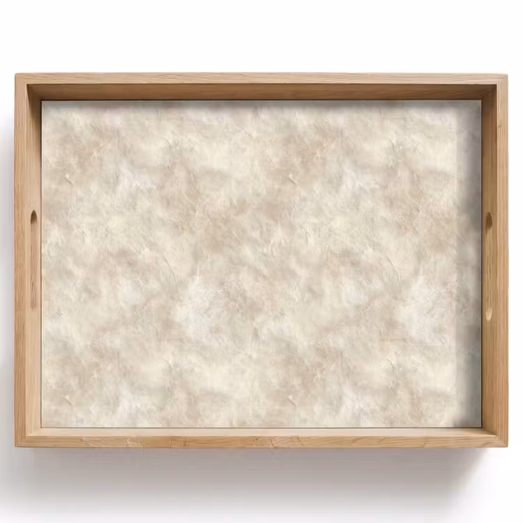 Dienblad - Beige - Reliëfstructuur - Natuursteen — 1