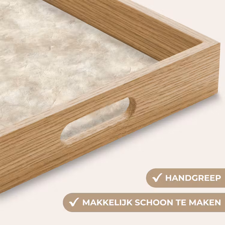 Dienblad - Beige - Reliëfstructuur - Natuursteen — 5