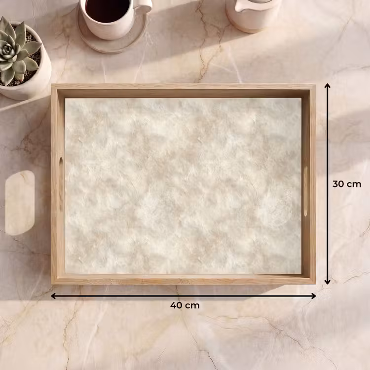 Dienblad - Beige - Reliëfstructuur - Natuursteen — 9