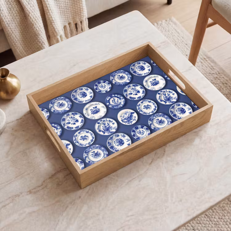 Dienblad - Borden - Floraal - Blauw — 2