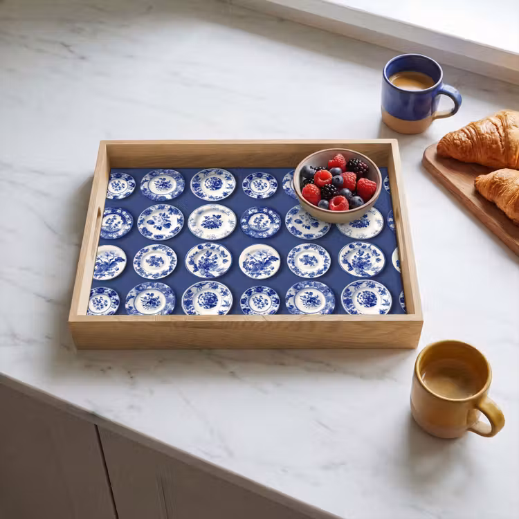 Dienblad - Borden - Floraal - Blauw — 4