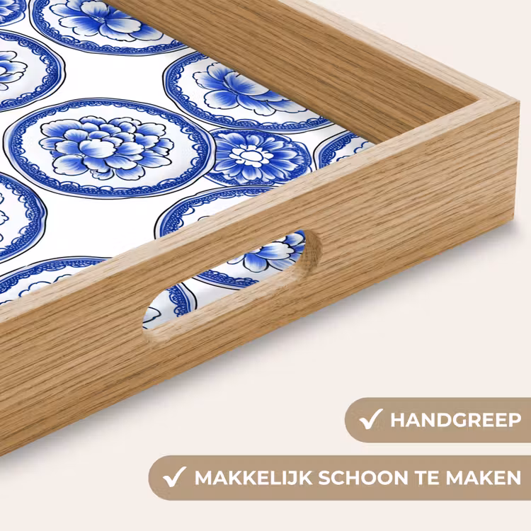 Dienblad - Cirkels - Bloemen - Blauw — 5