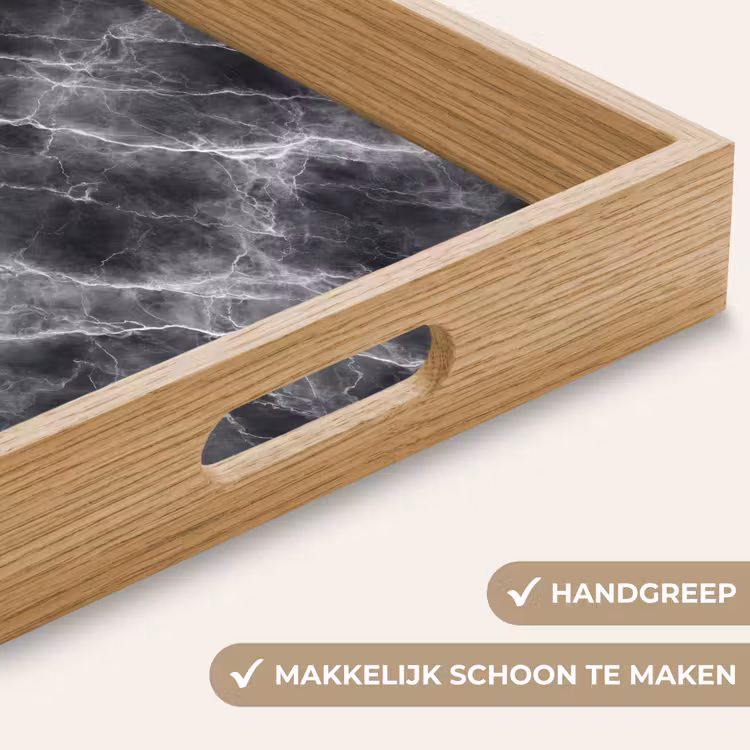 Dienblad - Donkergrijs - Bliksem - Marmer — 5
