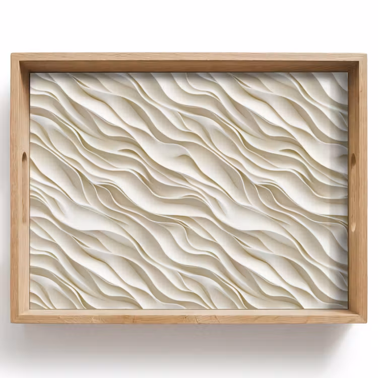 Dienblad - Golven - Wit - Minimalistisch — 1
