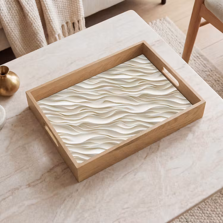 Dienblad - Golven - Wit - Minimalistisch — 2