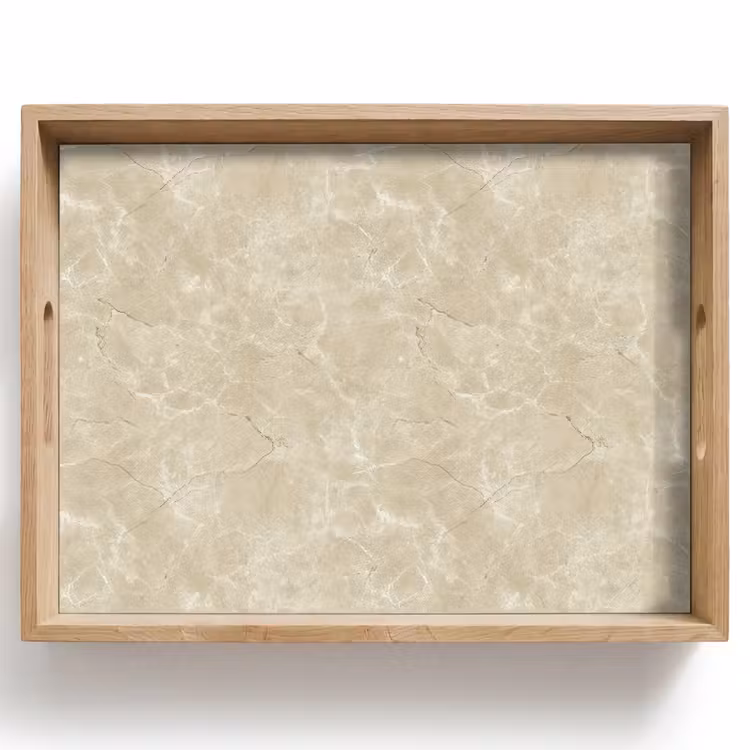 Dienblad - Lichtbeige - Marmer - Diffusie adering — 1
