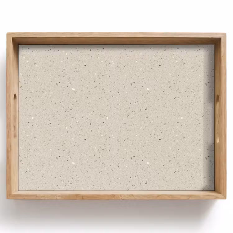 Dienblad - Lichtbeige - Terrazzo - Grijs — 1