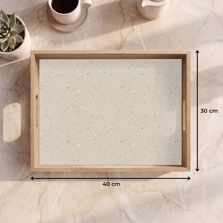 Dienblad - Lichtbeige - Terrazzo - Grijs — 9