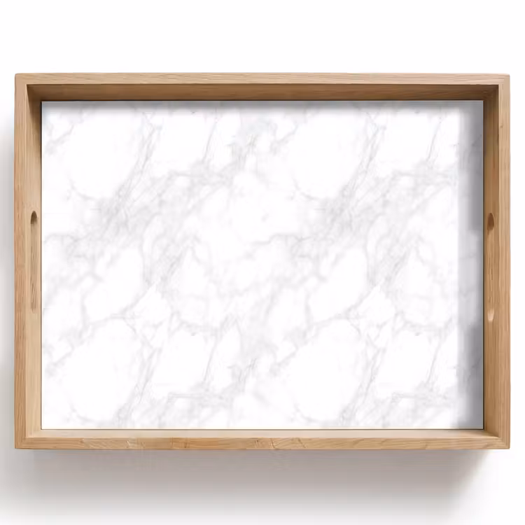Dienblad - Minimalistisch - Wit - Grijze aders — 1