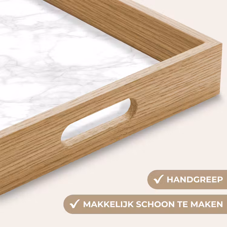 Dienblad - Minimalistisch - Wit - Grijze aders — 5