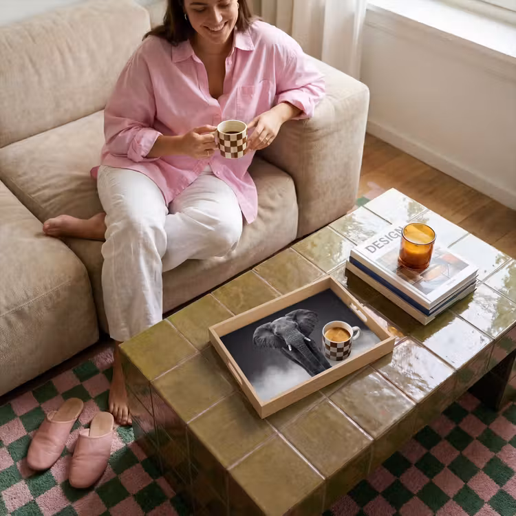 Dienblad - Olifant - Zwart - Wit - Rook — 6