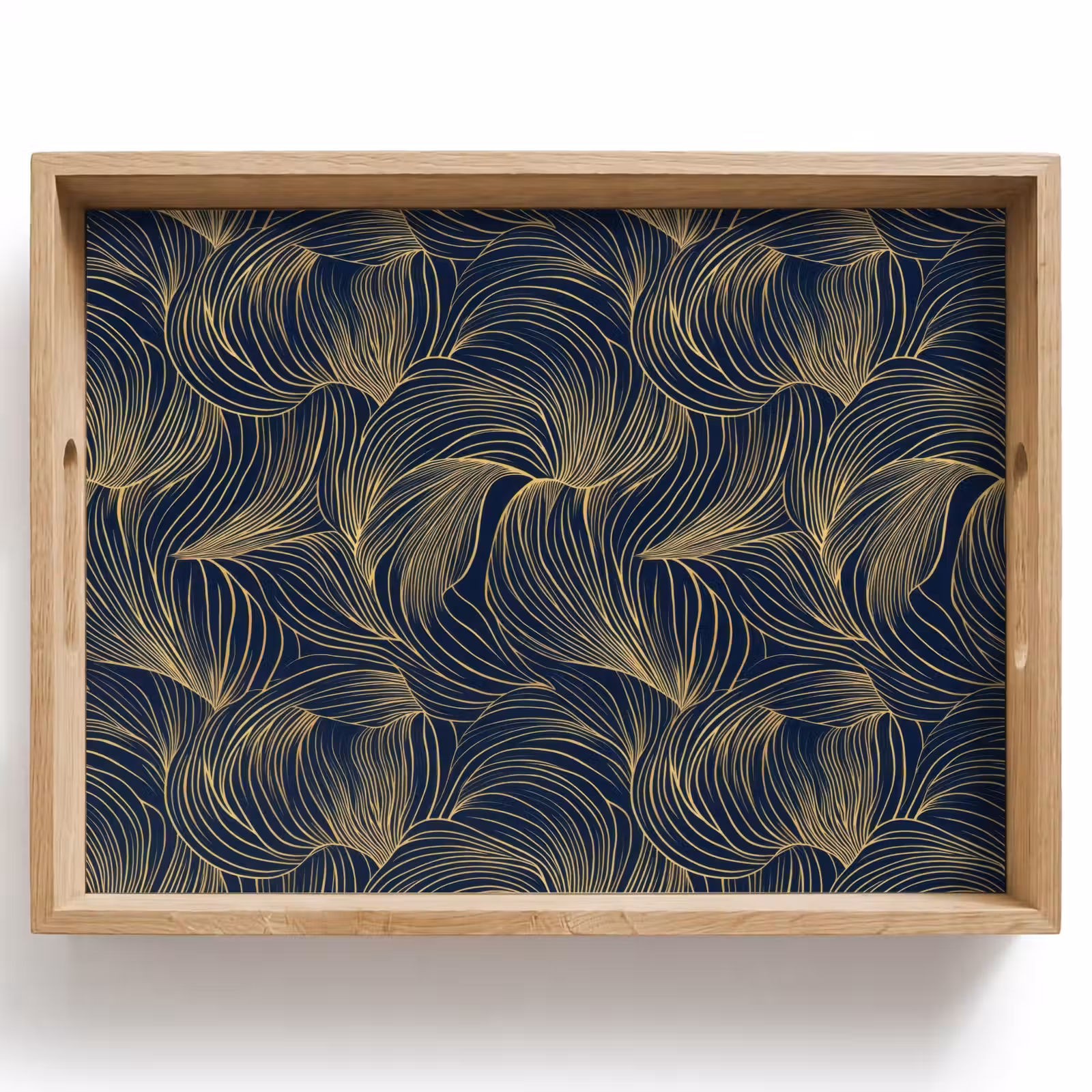 Dienblad - Abstract - Lijnen - Blauw - Goud — 1