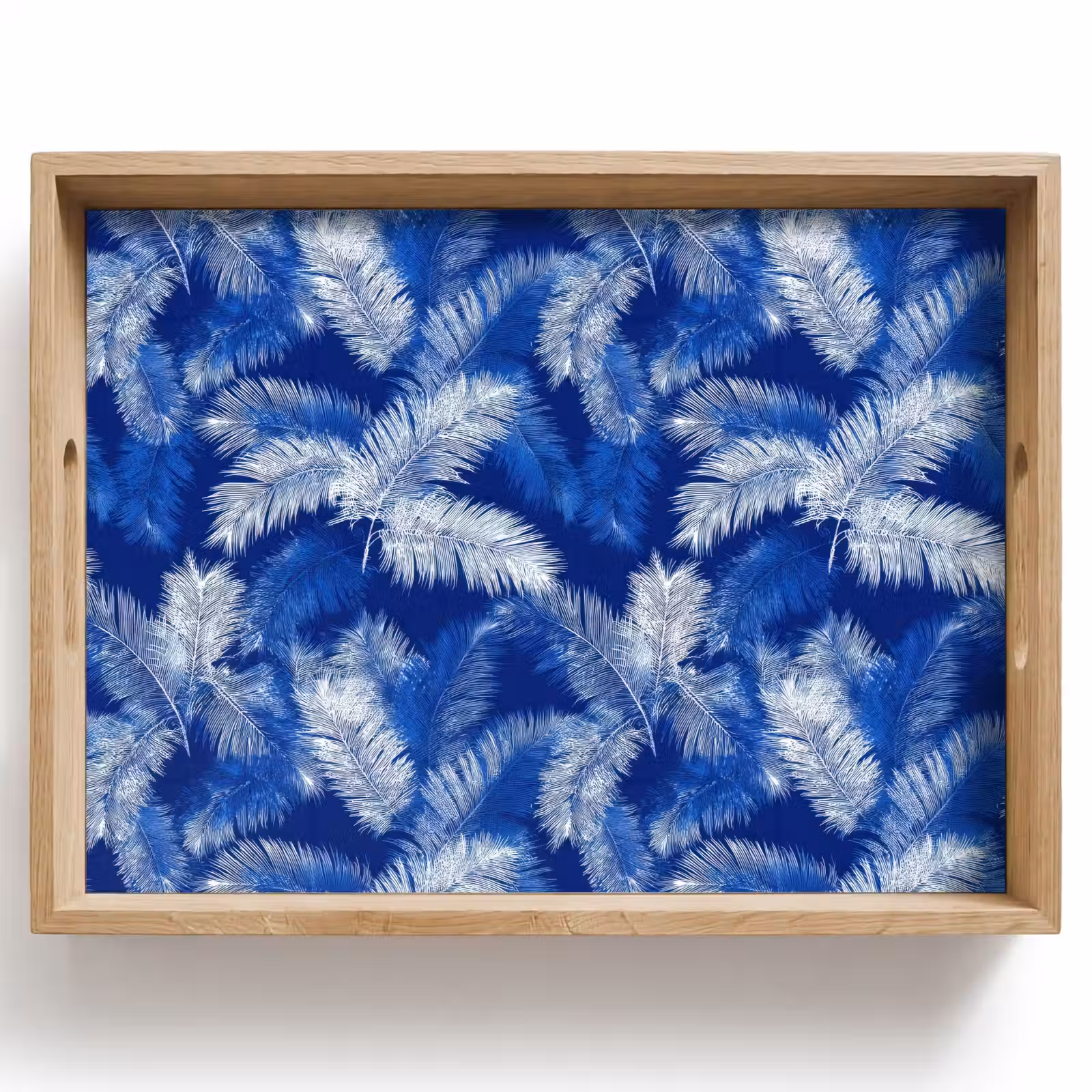 Dienblad - Palmblad - Patroon - Blauw — 1
