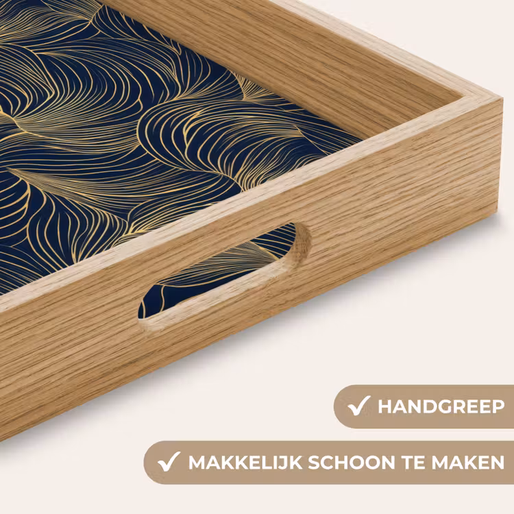 Dienblad - Abstract - Lijnen - Blauw - Goud — 5