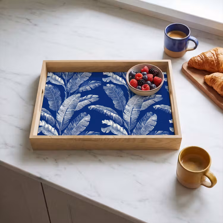 Dienblad - Blad - Palm - Blauw — 4