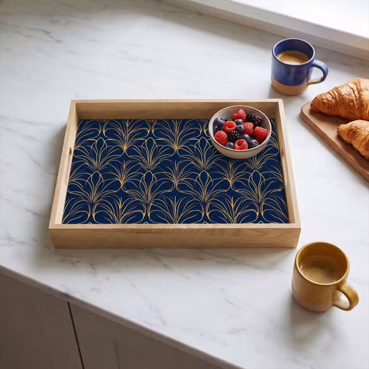 Dienblad - Deco - Waaier - Blauw — 4